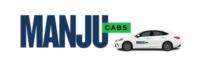 Manju Cabs footer logo representing trusted airport transfers, local taxi, one-way drop, round-trip outstation cabs, and Tempo Traveller services across South India.